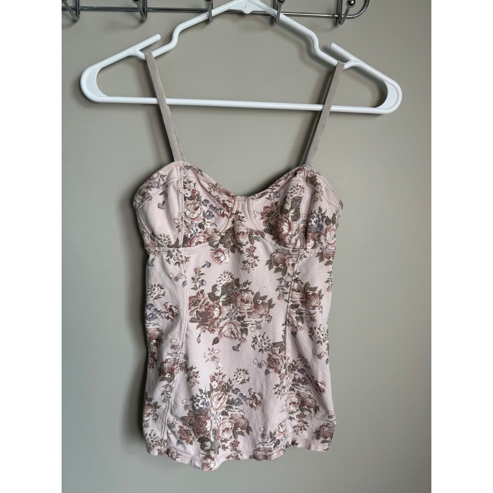 Talula Floral Bustier Camisole Tank Top Small Coquette Cottagecore Pink Womens